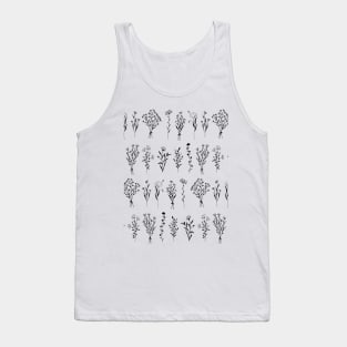 Wildflowers One Line Art Flowers Pattern 3 Tank Top